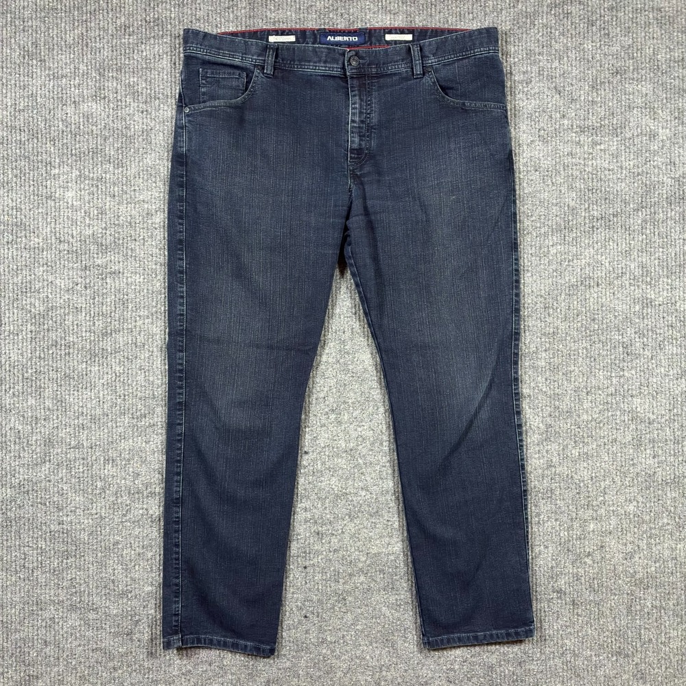 Alberto T400 Denim Mens Straight Jeans Size 40x30 Blue Modern Fit Mid Rise